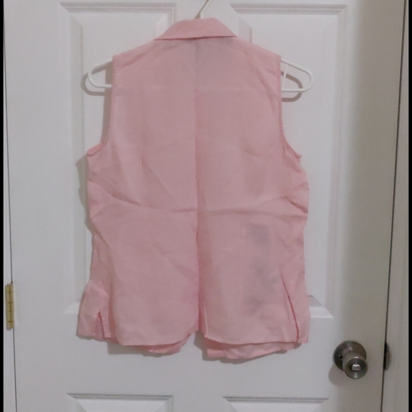 100% Irish linen sleeveless blouse, embroidery - Picture 4 of 5